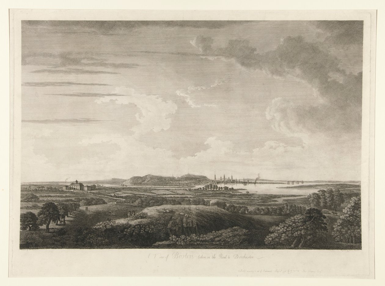 Een Uitzicht op Boston genomen op de weg naar Dorchester door James Newton