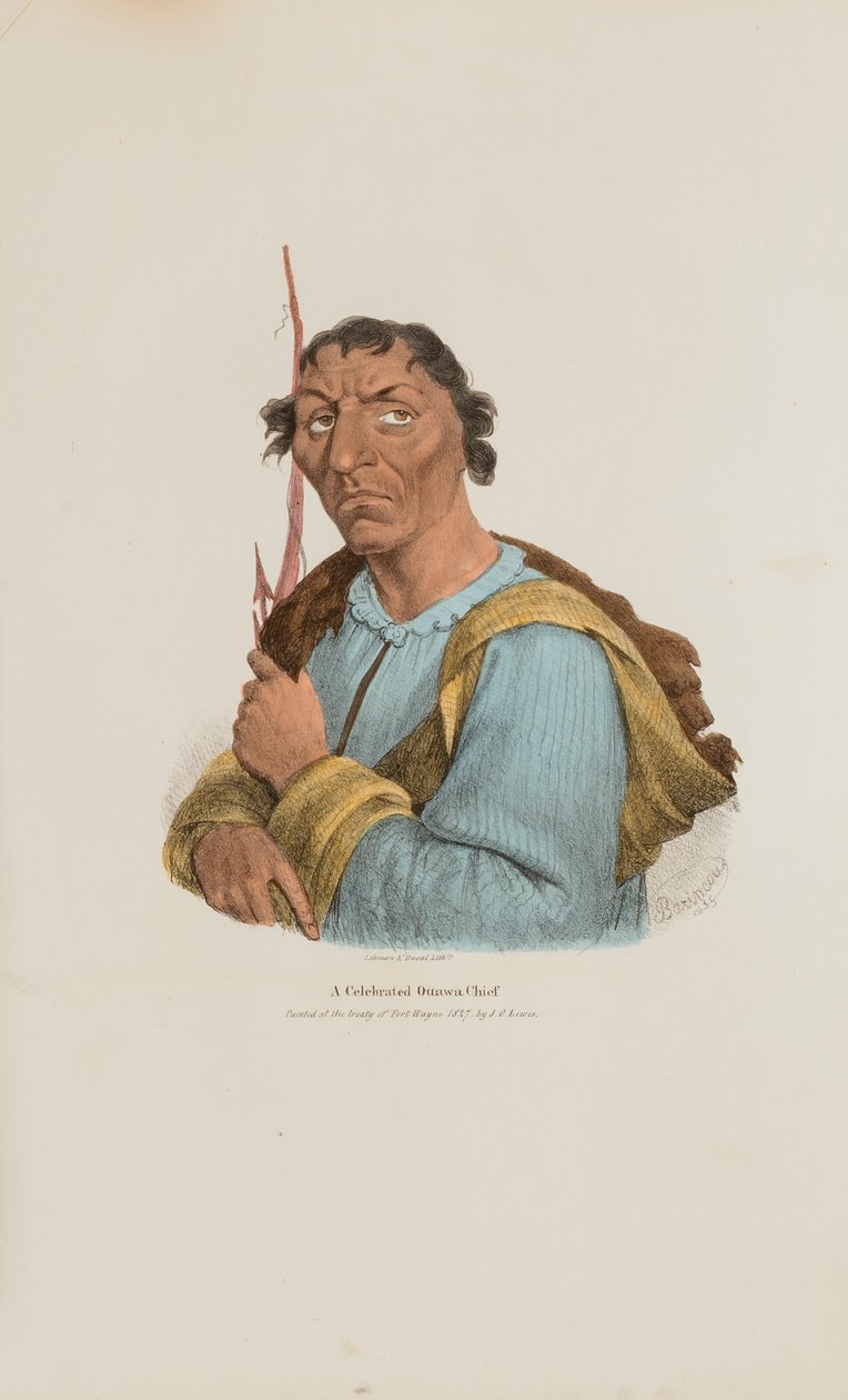 Een gevierd Ottowa opperhoofd, uit de Aboriginal Portfolio door James Otto Lewis
