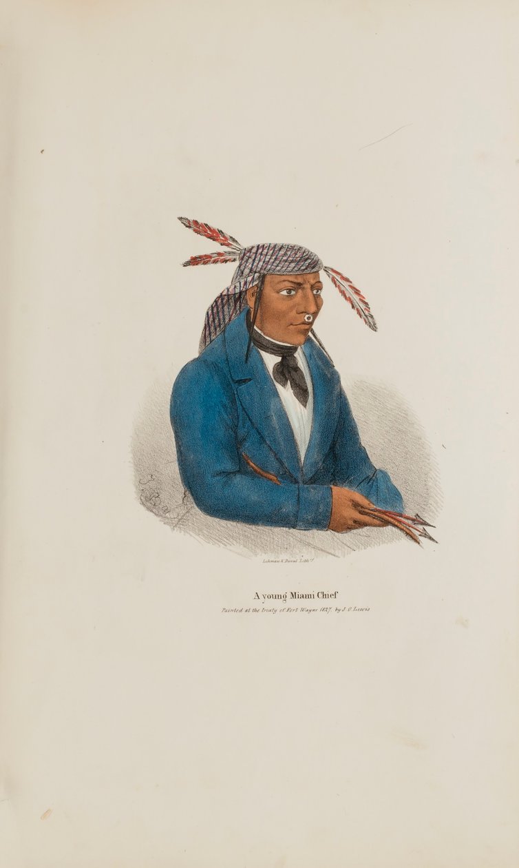 Een jong opperhoofd uit Miami, uit de Aboriginal Portfolio door James Otto Lewis