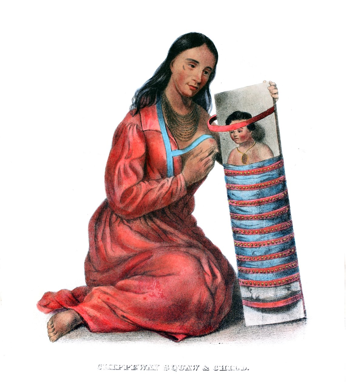 Chippeway (Ojibwe) vrouw en kind door James Otto Lewis
