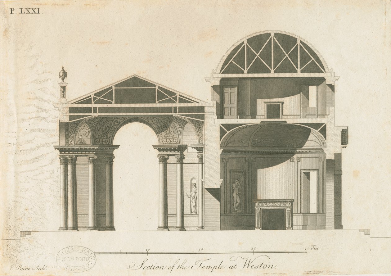 Weston-under-Lizard - De Tempel van Diana door James Paine