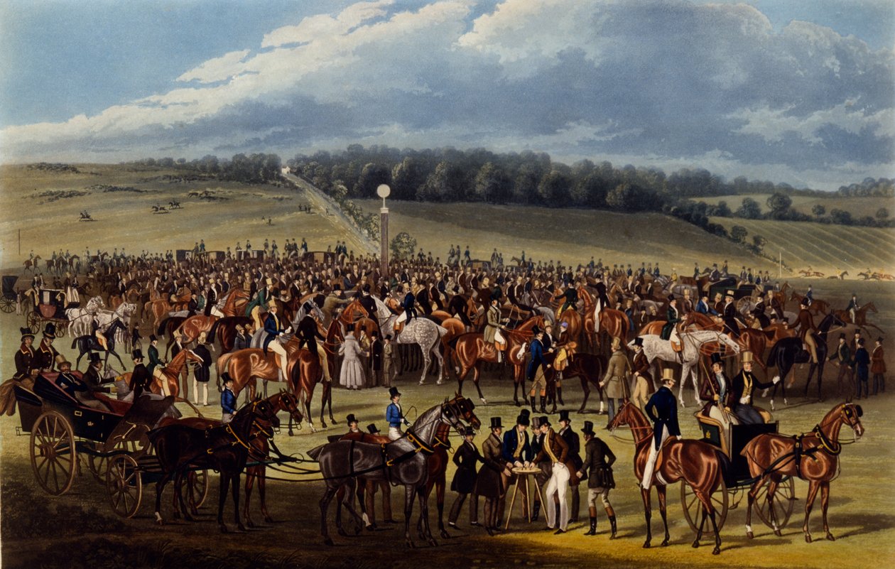De Wedkantoor, prent gemaakt door Charles Hunt, 1836 door James Pollard