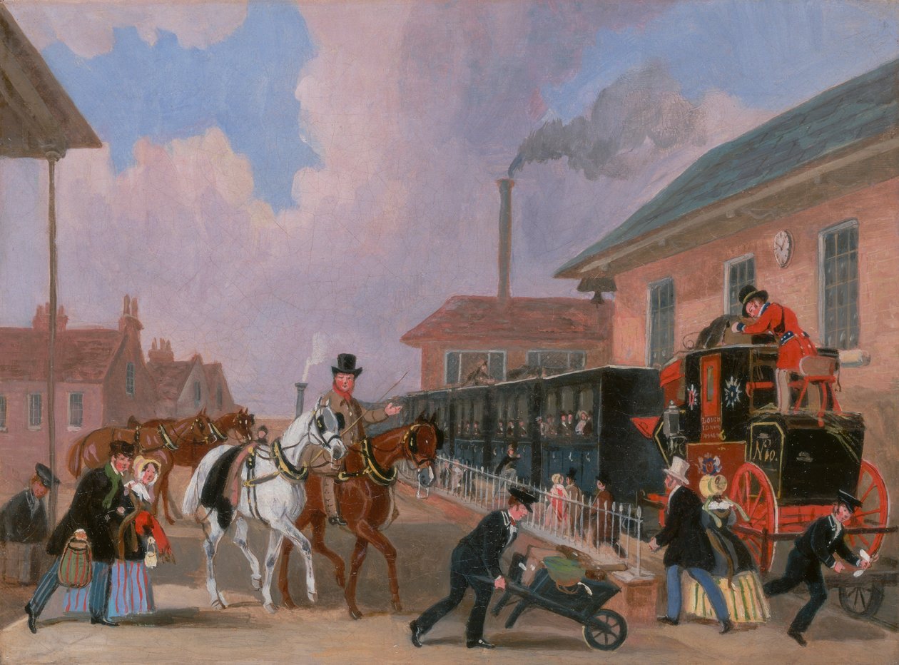 De Louth-London Royal Mail Reizend per Trein van Peterborough East, Northamptonshire door James Pollard