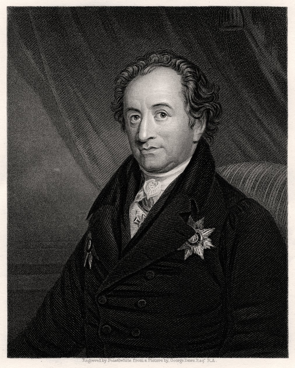 Johann Wolfgang von Goethe, Duitse dichter, dramaturg en wetenschapper, 19e eeuw door James Posselwhite