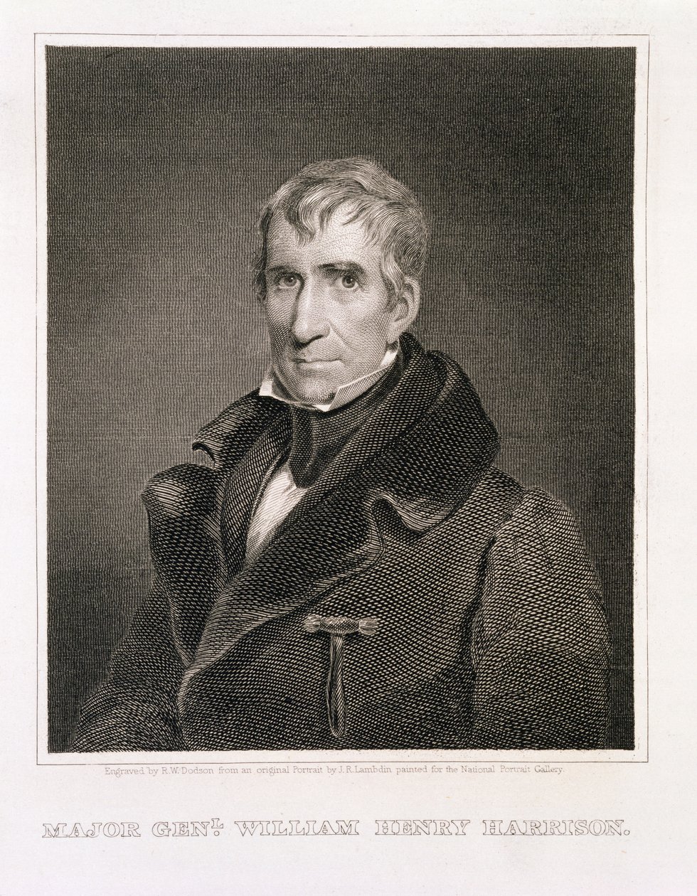 Generaal-majoor William Henry Harrison, gegraveerd door Richard W. Dodson (1812-67) door James Reid Lambdin