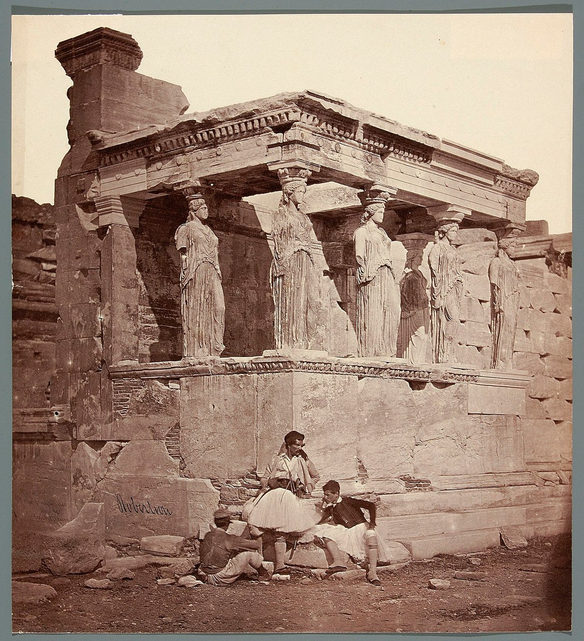 Erechtheion - tempel op de Akropolis in Athene. door James Robertson