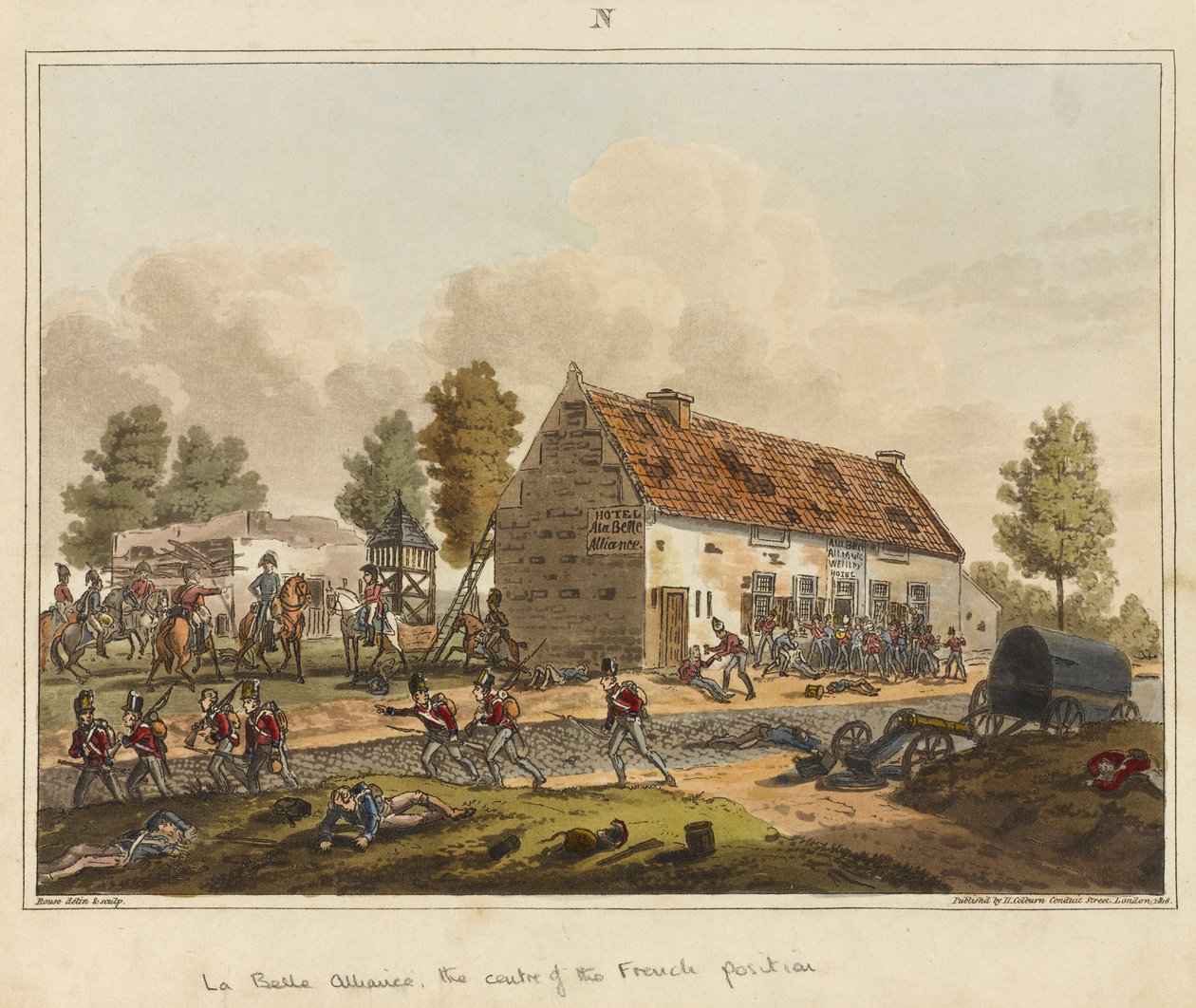 La Belle Alliance, het centrum van de Franse stelling, uit 