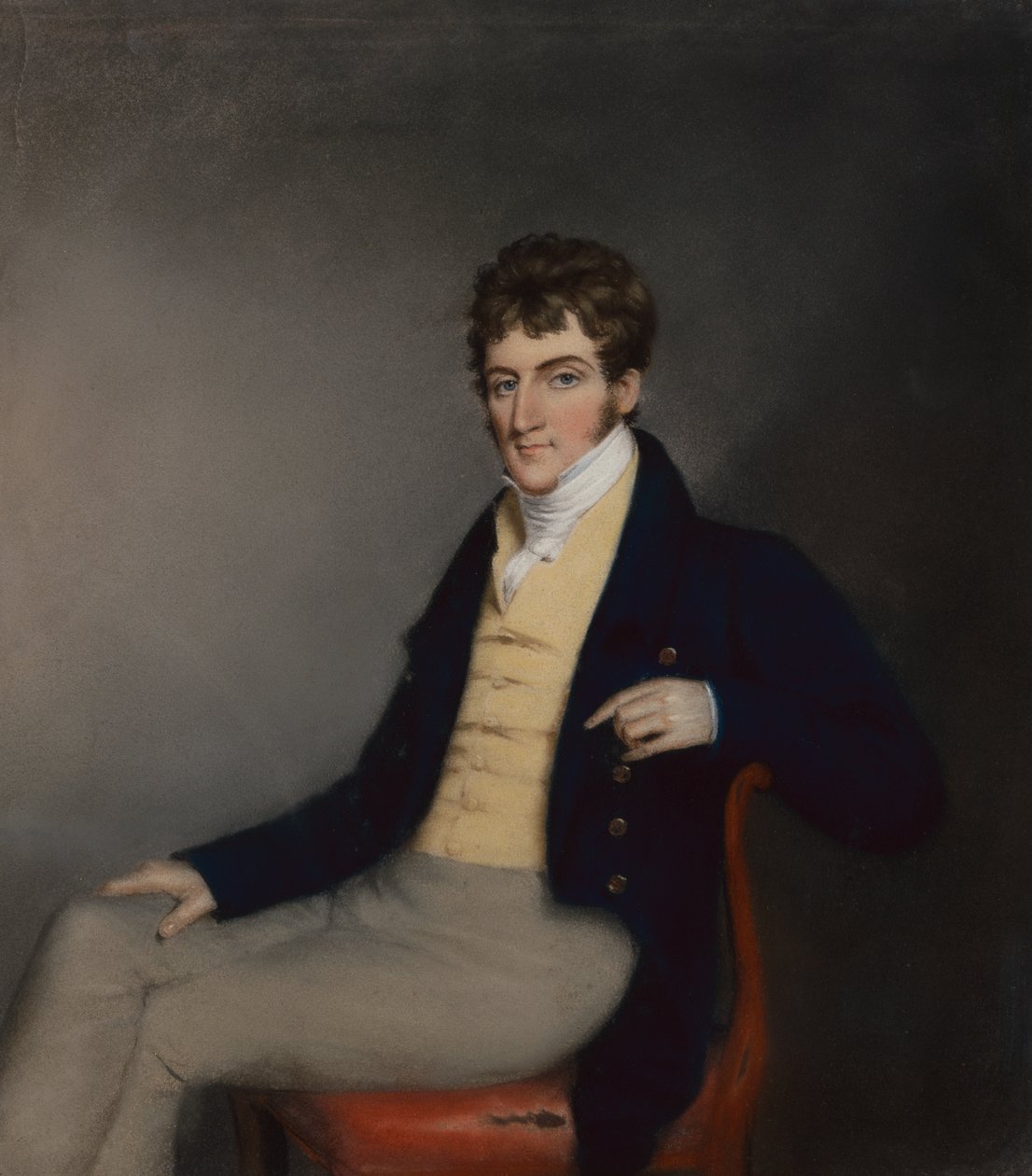 Portret van een Heer in een Gele Waistcoat, ca. 1795 door James Sharples