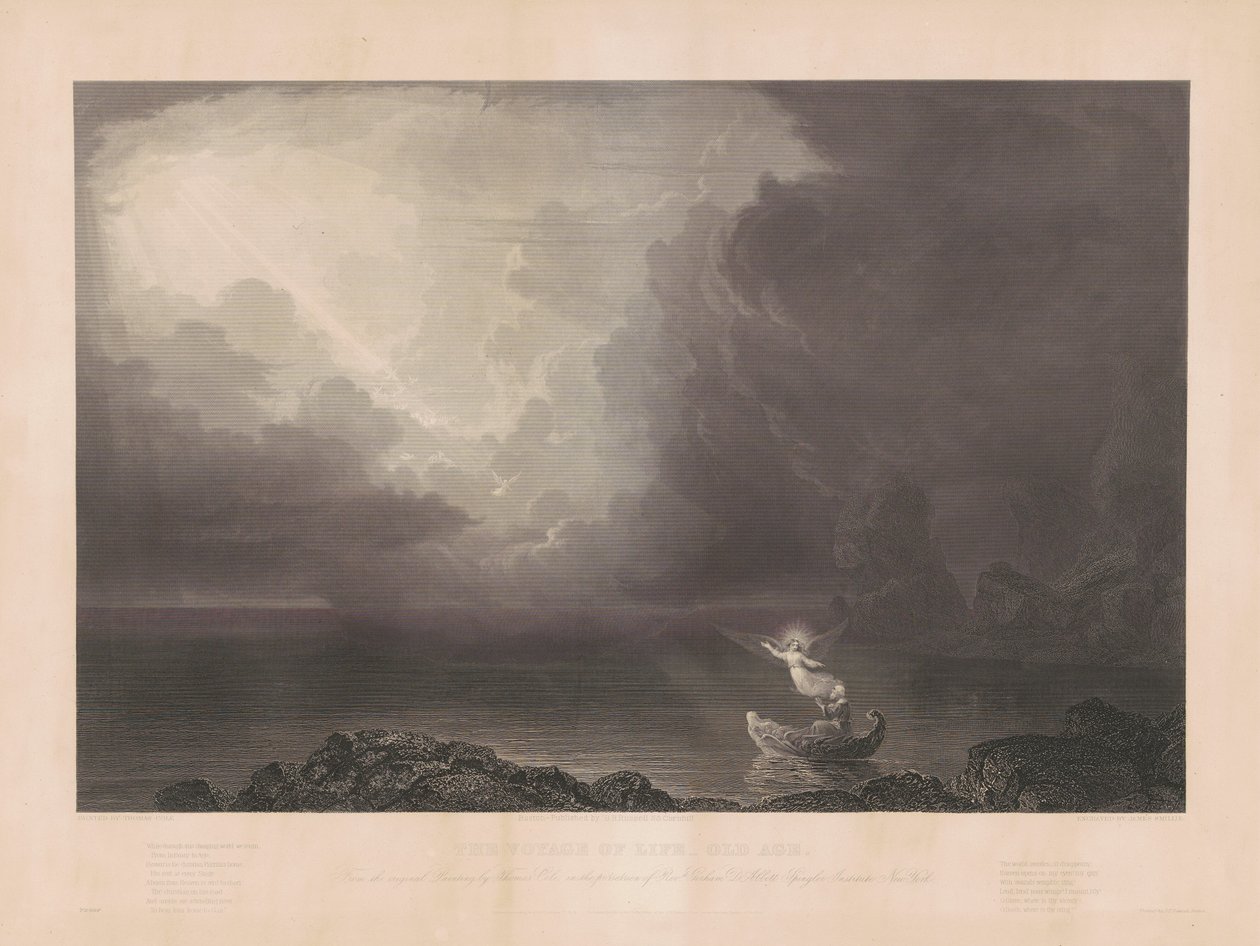 De reis van het leven: Ouderdom door James Smillie, after Thomas Cole