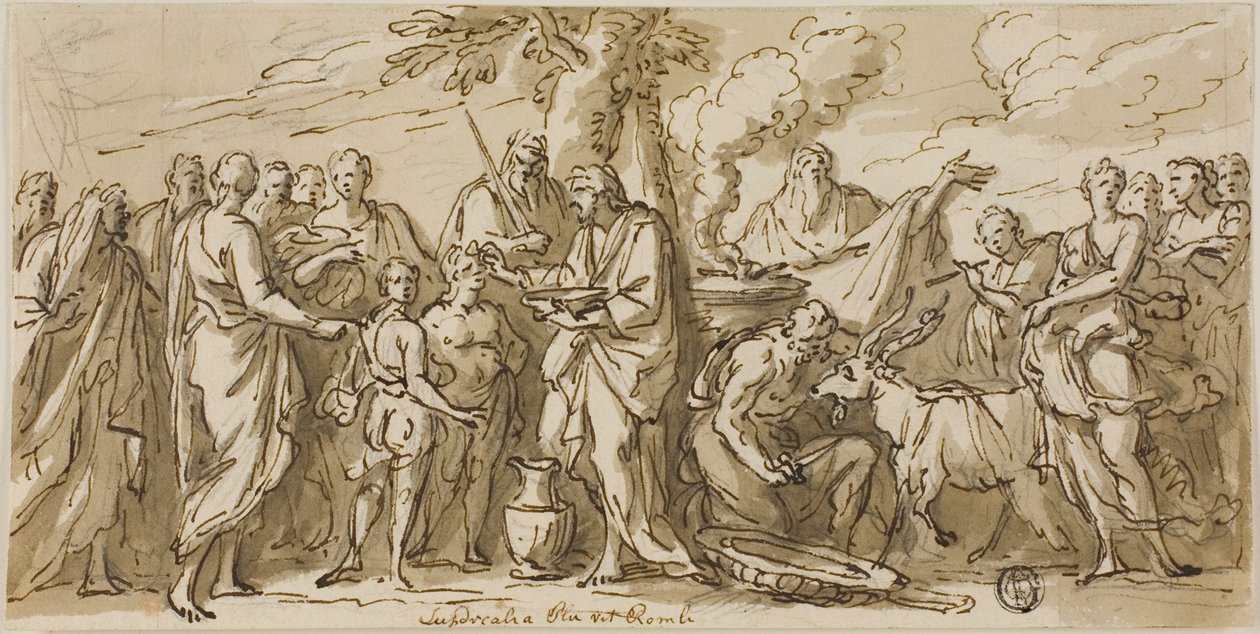 Lupercalia (recto), en Schetsen van Figuren (verso) door James Thornhill