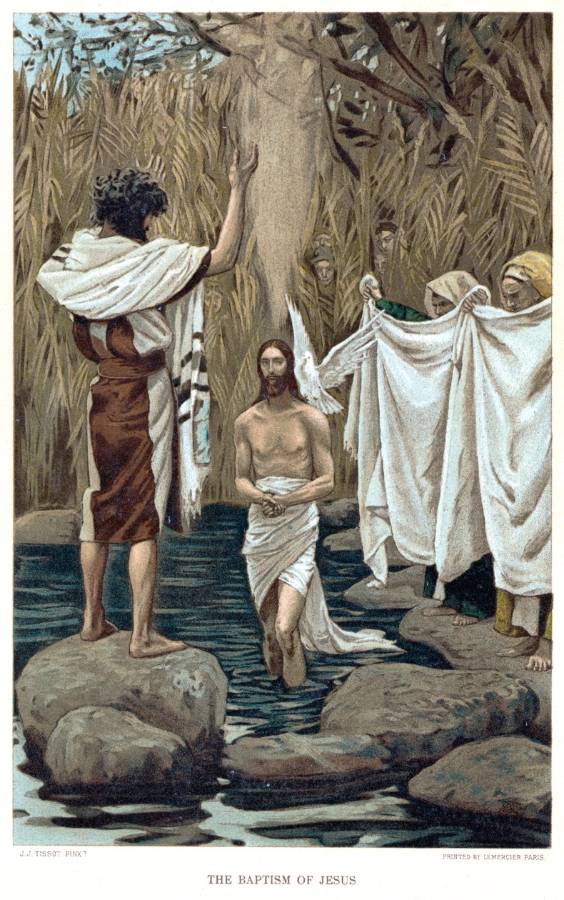 Doop van Jezus door Johannes de Doper, ca. 1890 door James Tissot