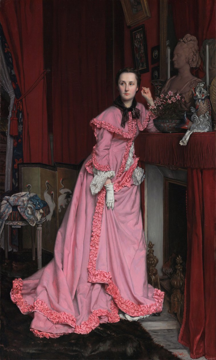 Portret van Markiezin van Miramon, geboren Thérèse Feuillant door James Tissot
