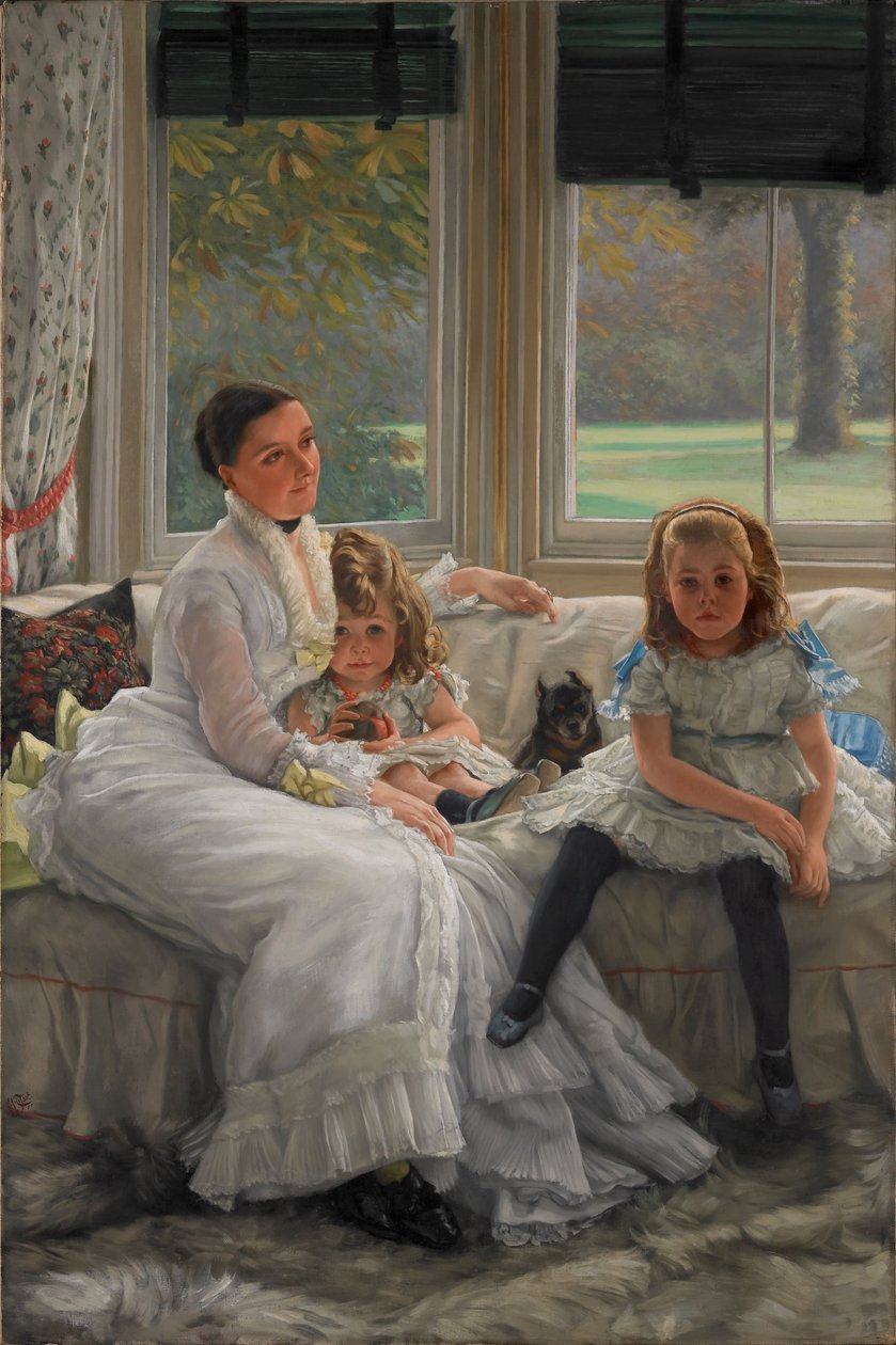 Portret van mevrouw Catherine Smith Gill en twee van haar kinderen door James Tissot