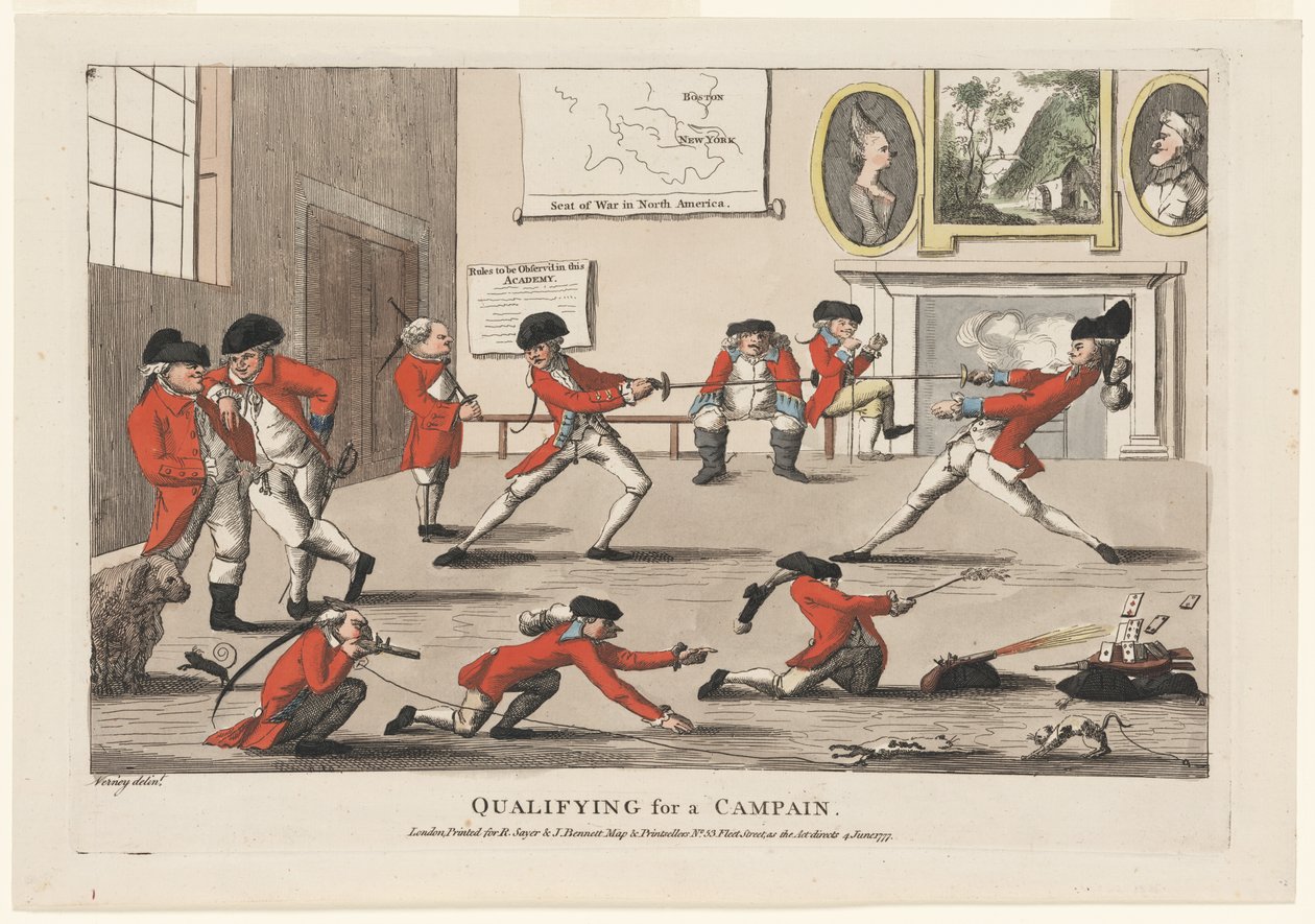 Kwalificeren voor een campagne, gepubliceerd 1777 door James Verney