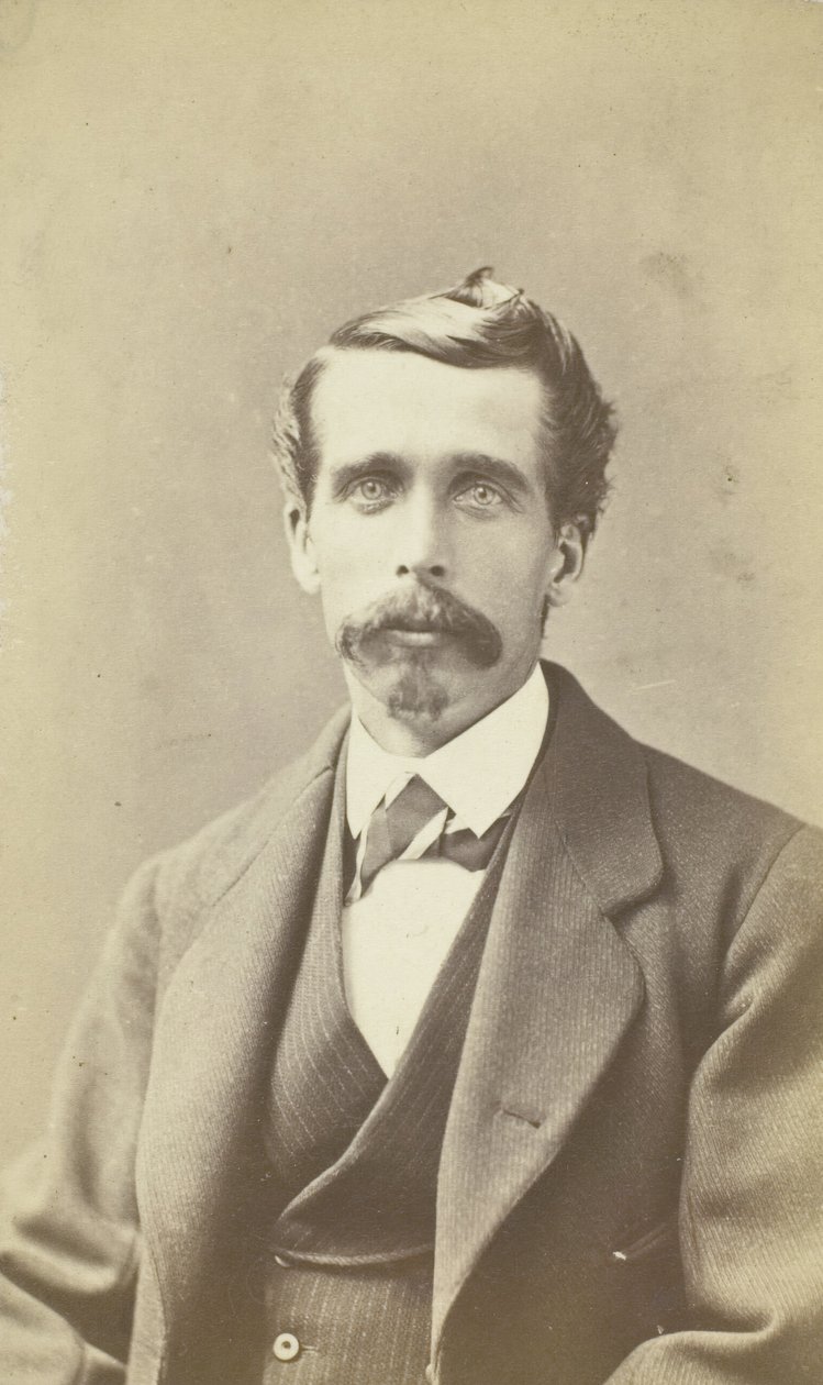 Portret van Man met Grote Snor, 185099 door James W. Turner