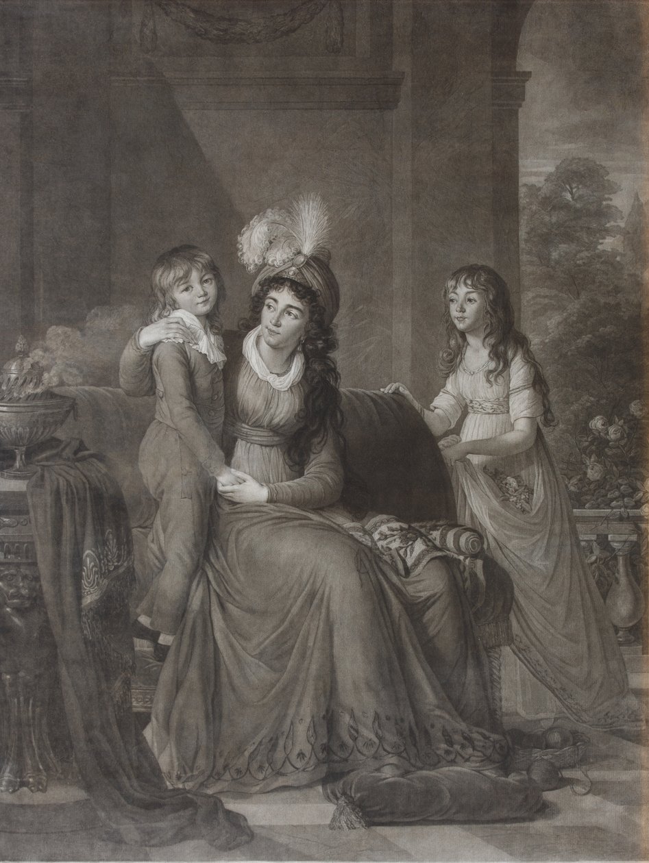 Portret van Ekaterina Sergeevna Samoylova, geboren Trubetskaya met kinderen door James Walker