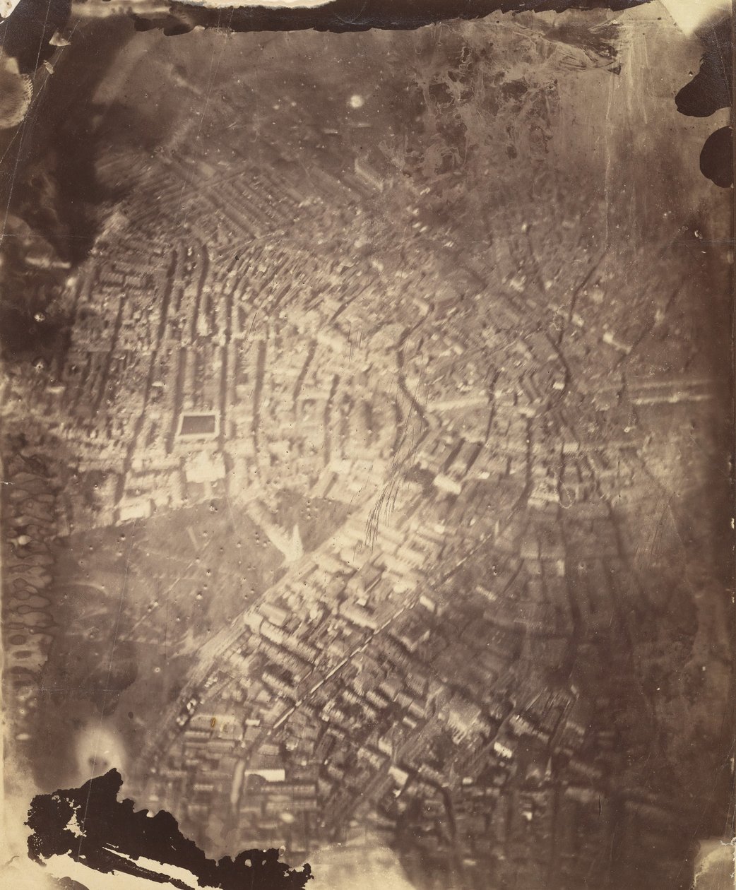 Boston vanuit een heteluchtballon, 1860s door James Wallace Black
