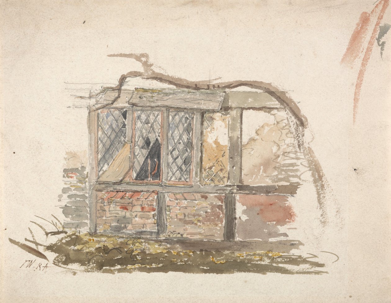 Een huisjesmuur en raam door James Ward