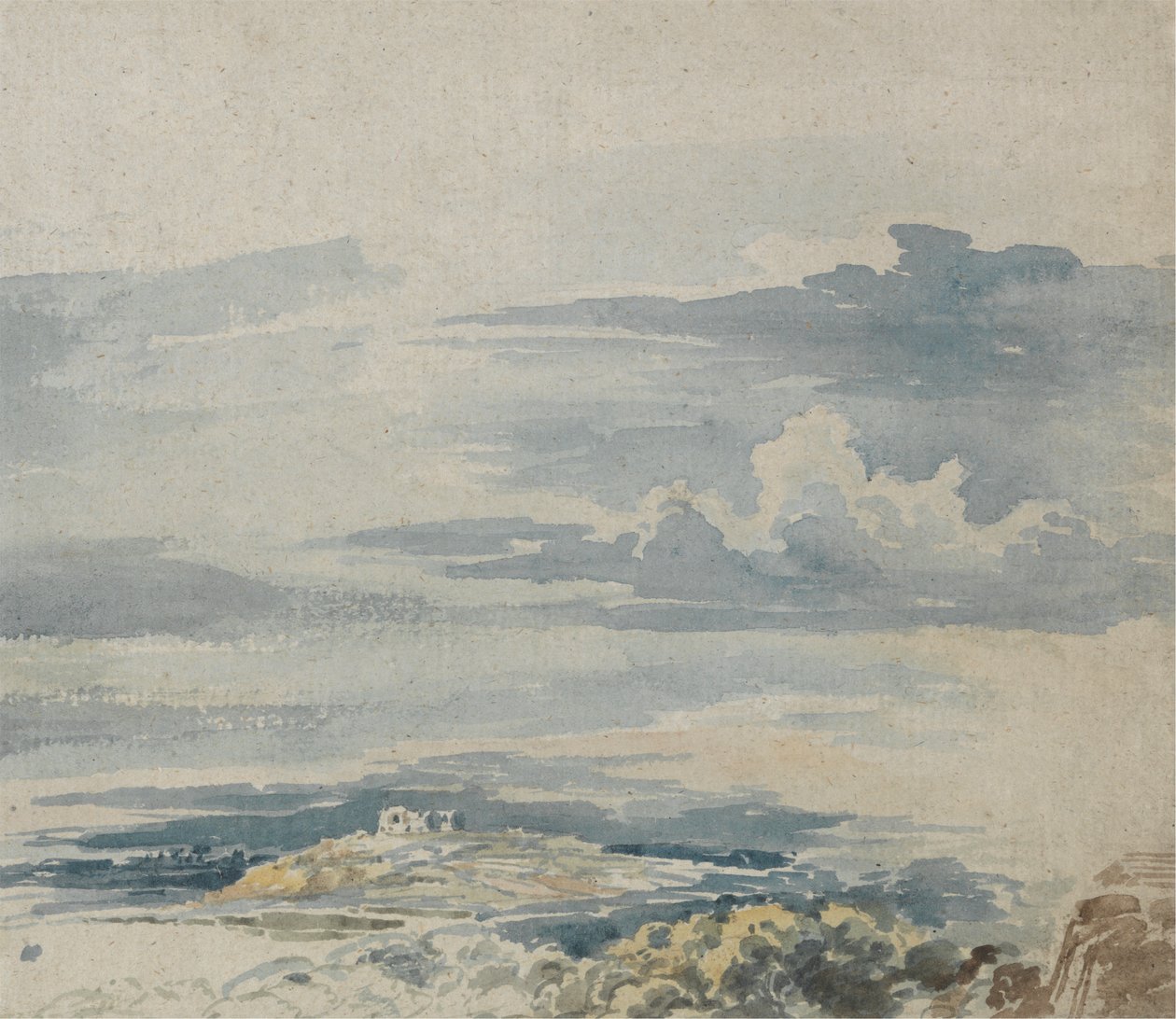 Landschap met een Kasteel op een Heuvel door James Ward