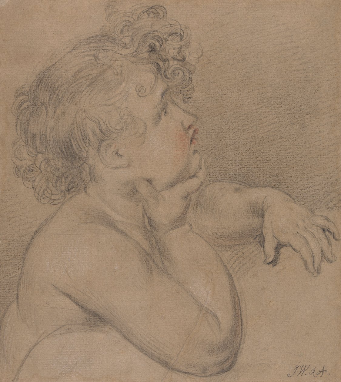Studie uit de Natuur, Een van de Kinderen van Liefdadigheid voor het Grote Schilderij van de Waterloo Allegorie door James Ward