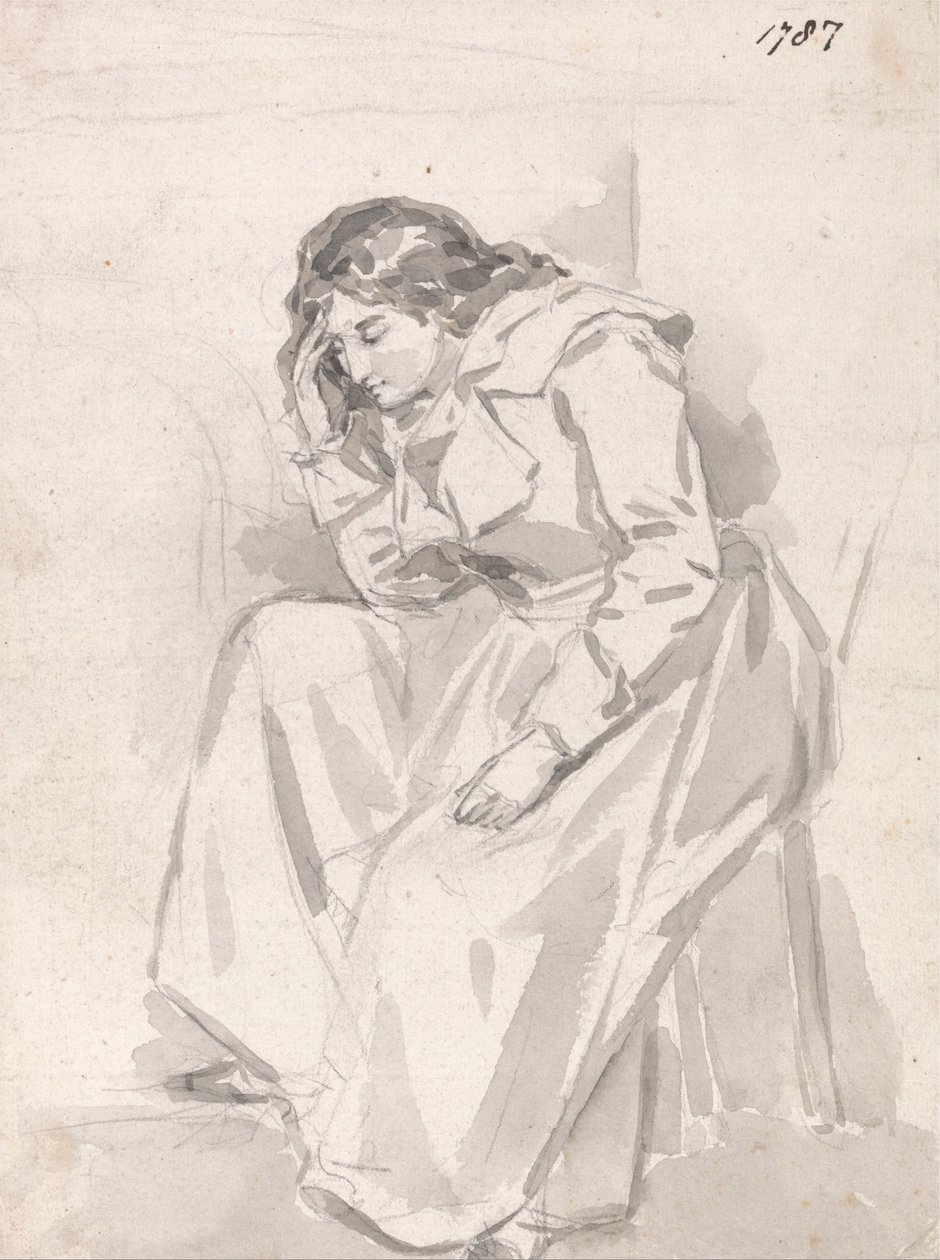 Studie van een zittende vrouw door James Ward