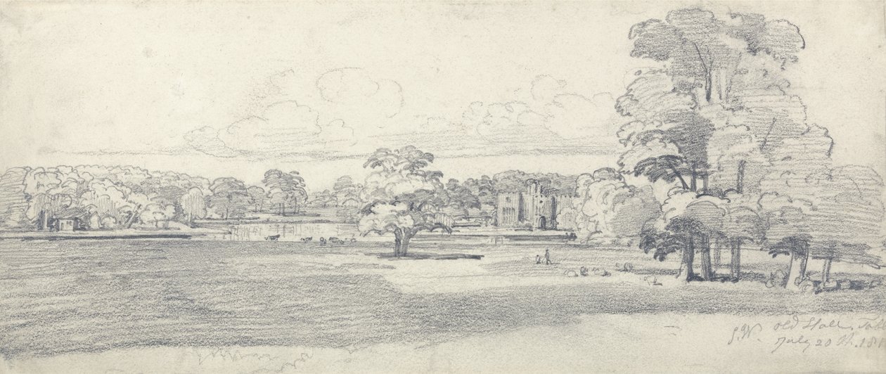 De Oude Hal, Tabley, Omgeven door Parkland door James Ward