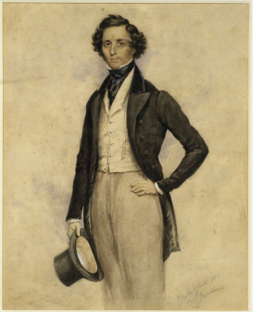 Portret van Felix Mendelssohn Bartholdy door James Warren Childe