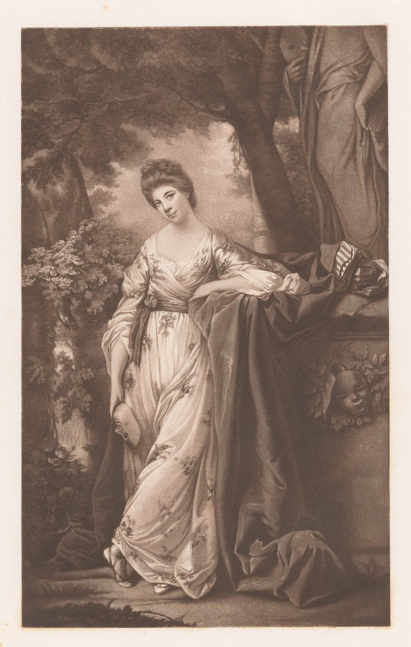 Portret van Frances Abington-Barton als Thalia door James Watson (prentmaker)