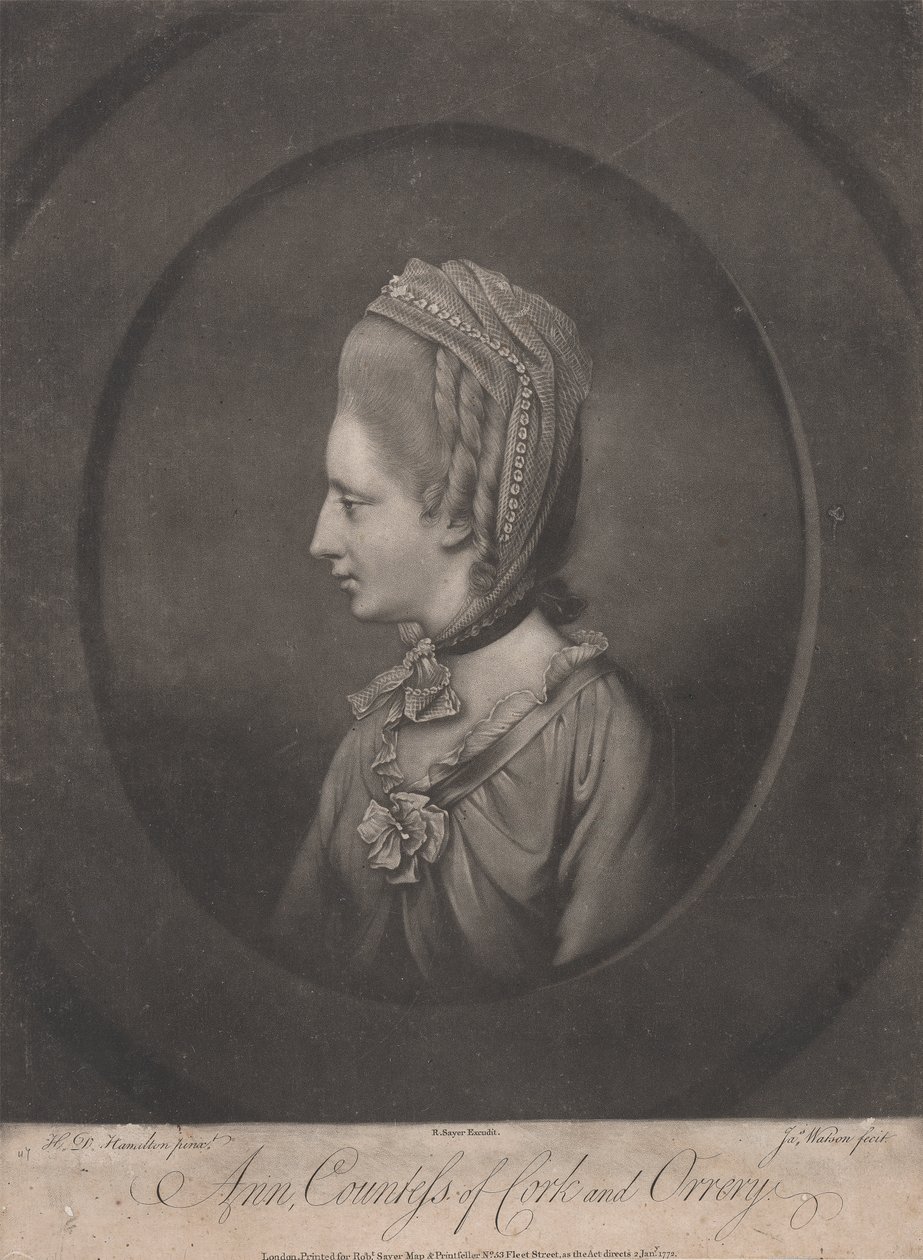Anne, Gravin van Cork en Orrery (gest. 1785) door James Watson