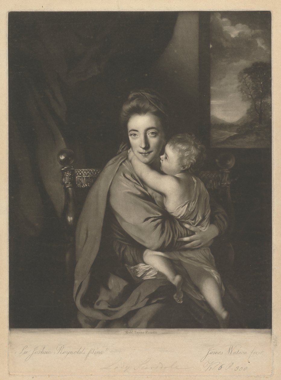Caroline Curzon (geboren Colyear), Lady Scarsdale, en Haar Zoon, Eerwaarde John Curzon door James Watson