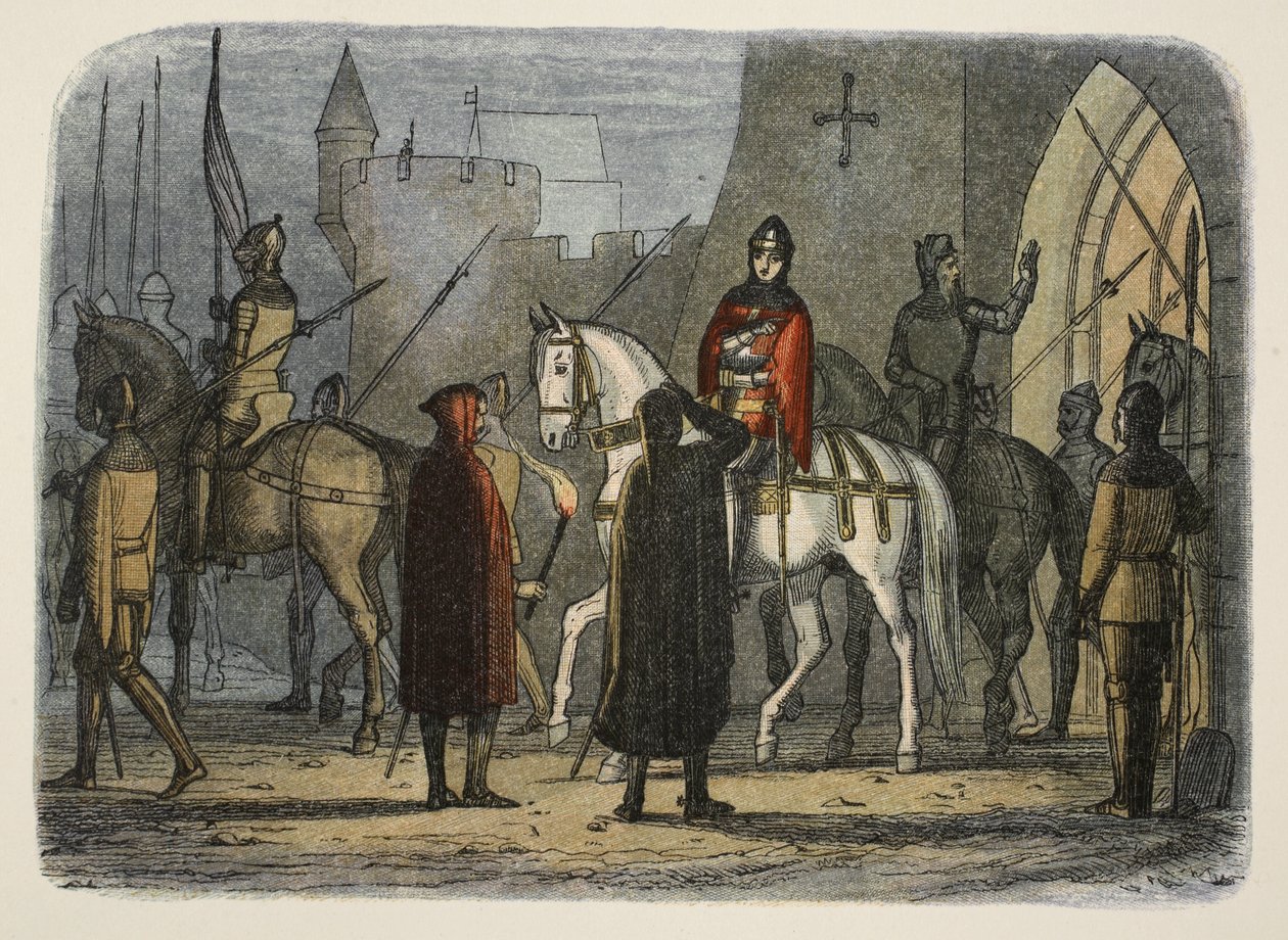 Henry V marcheert tegen de Lollards, uit A Chronicle of England BC 55 to AD 1485, pub. London, 1863 door James William Edmund Doyle