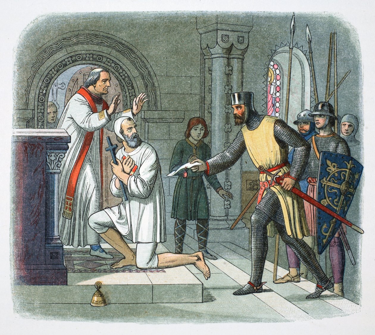 Hubert de Burgh uit het heiligdom gehaald in Boisars, Frankrijk, 1232 1864 door James William Edmund Doyle