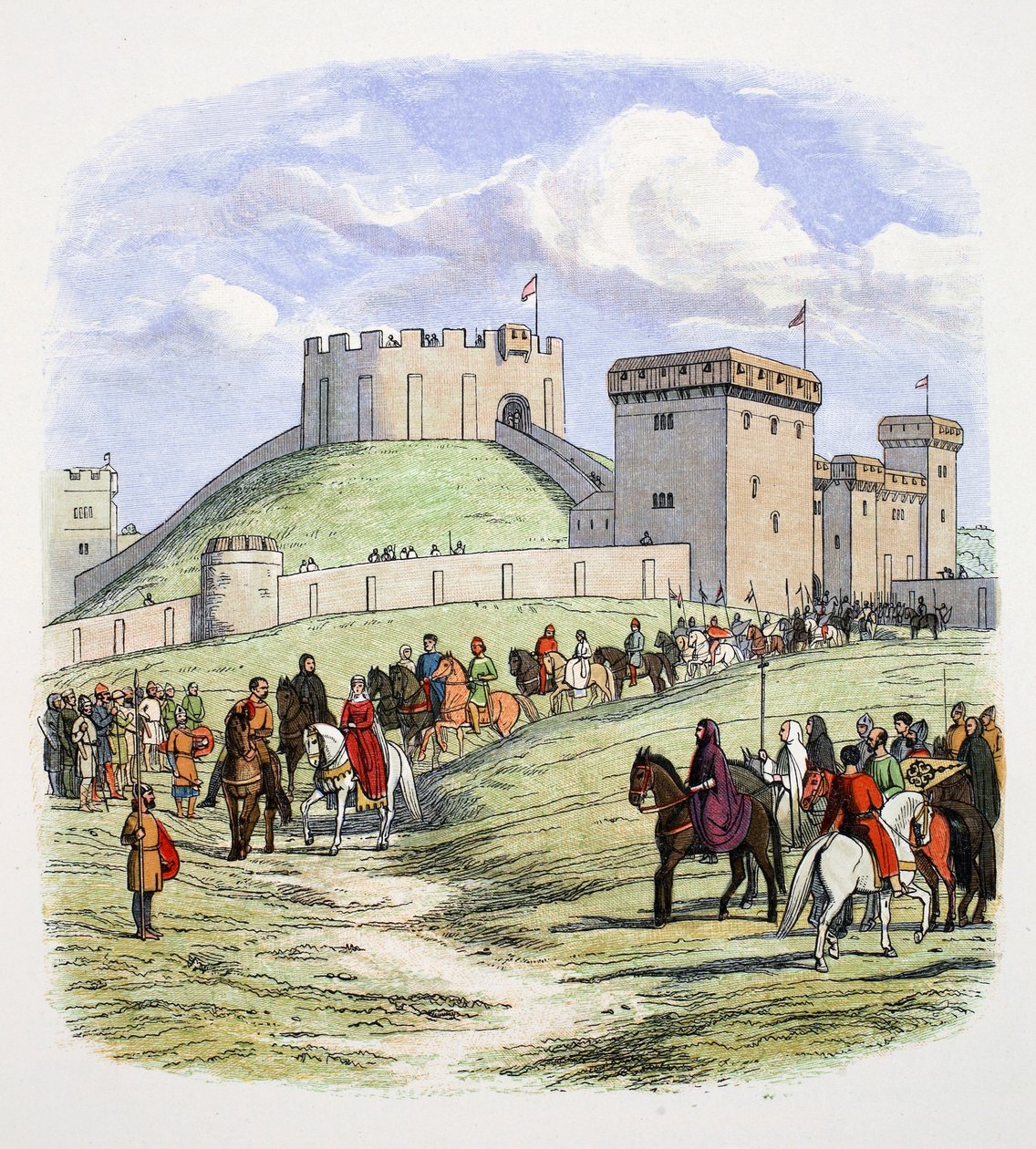 Matilda mag zich terugtrekken uit Arundel, Sussex, 1139, 1864 door James William Edmund Doyle