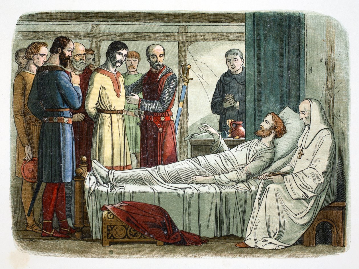 Richard I van Engeland vergeeft de boogschutter die hem neerschoot door James William Edmund Doyle