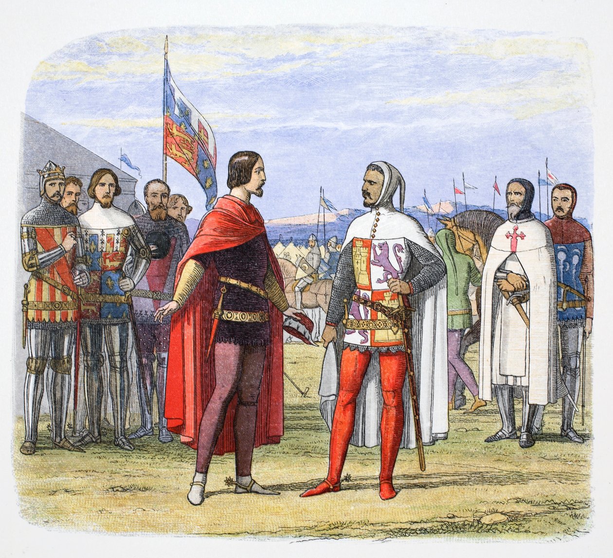 De Zwarte Prins dwingt een amnestie af van Pedro de Wrede, Spanje, 1367 1864 door James William Edmund Doyle