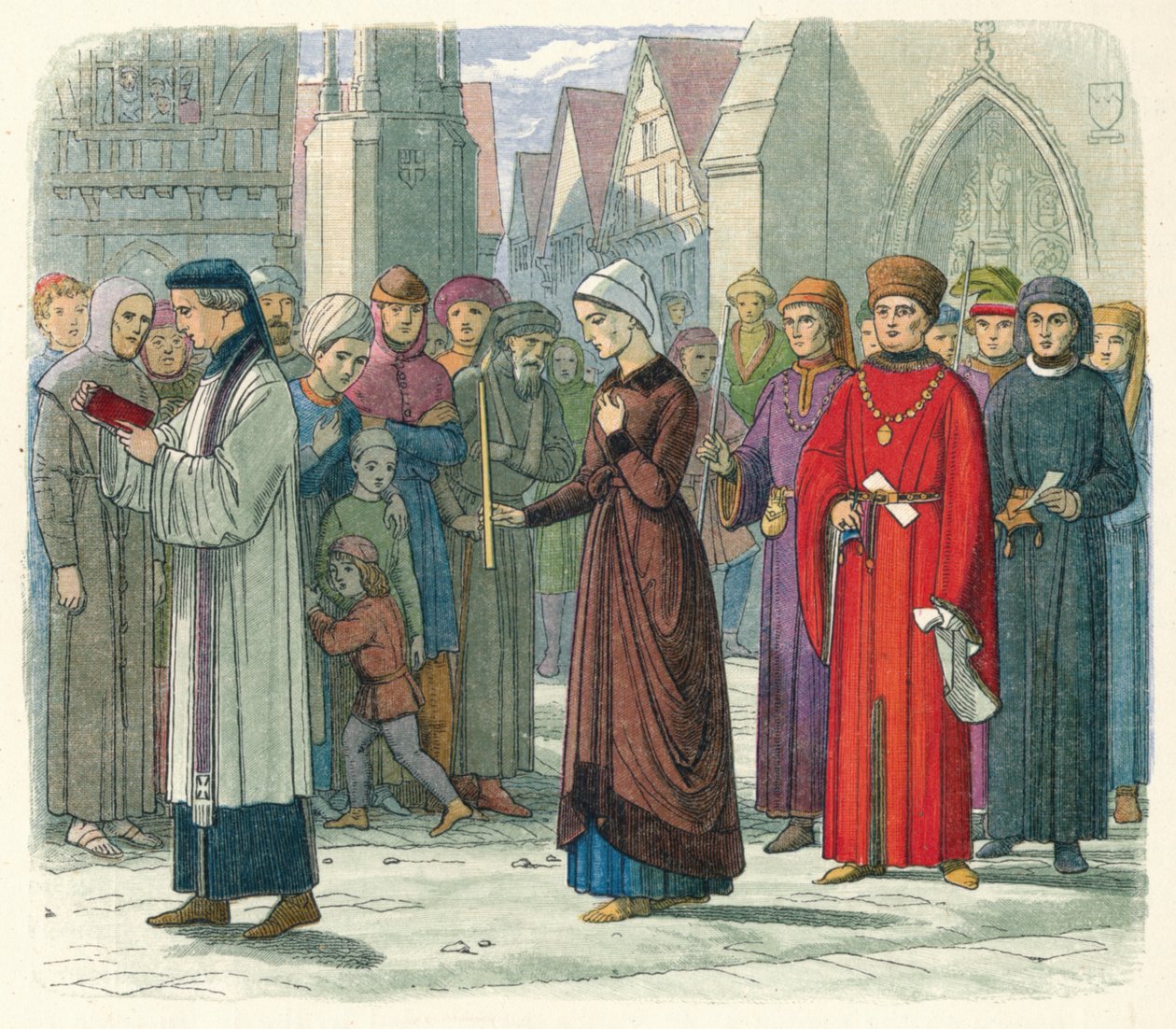 De Hertogin van Gloucester doet boete, 1441 1864 door James William Edmund Doyle