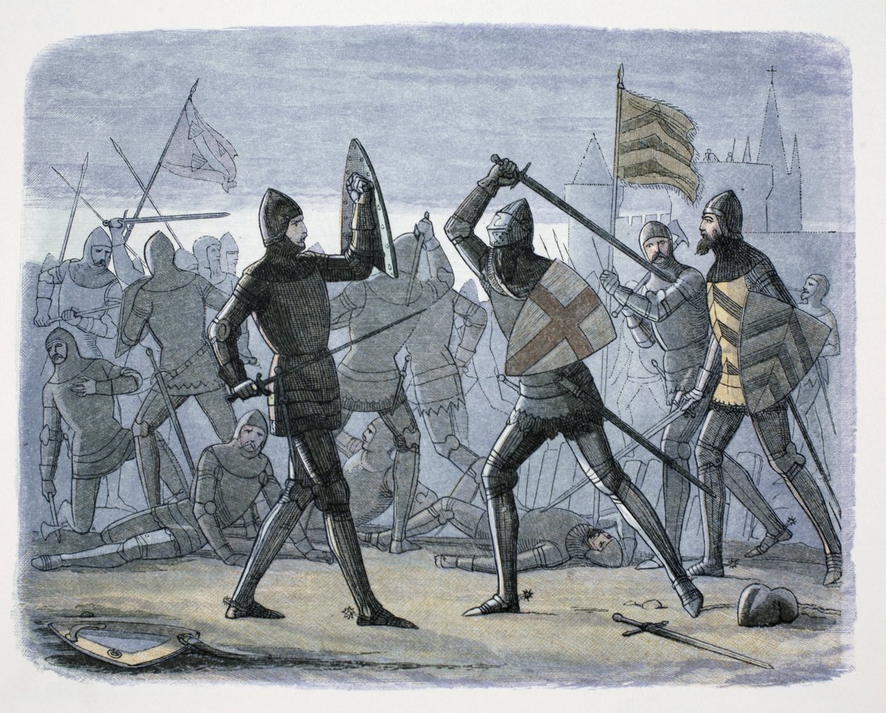 Het beleg van Calais, Frankrijk, 1346-1347, 1864 door James William Edmund Doyle