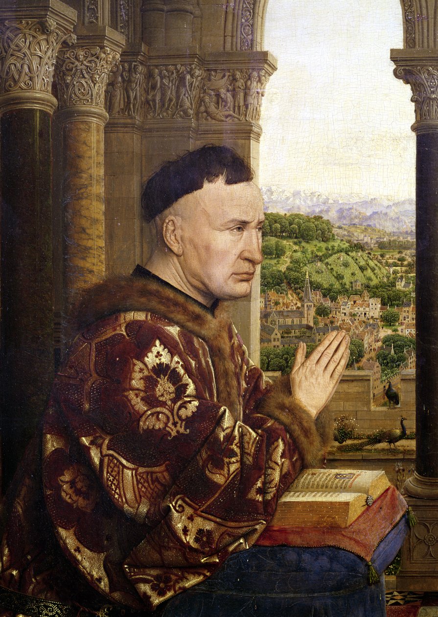 De Rolin Madonna (La Vierge de Chancelier Rolin) (detail) door Jan van Eyck