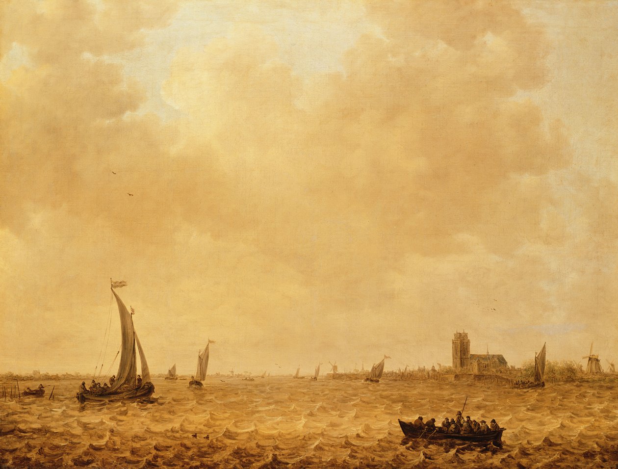Uitzicht op de Oude Maas, Dordrecht door Jan Josephsz van Goyen