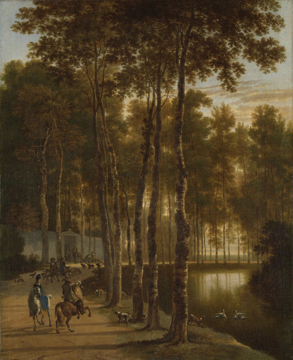 De laan van berken door Jan Hackaert