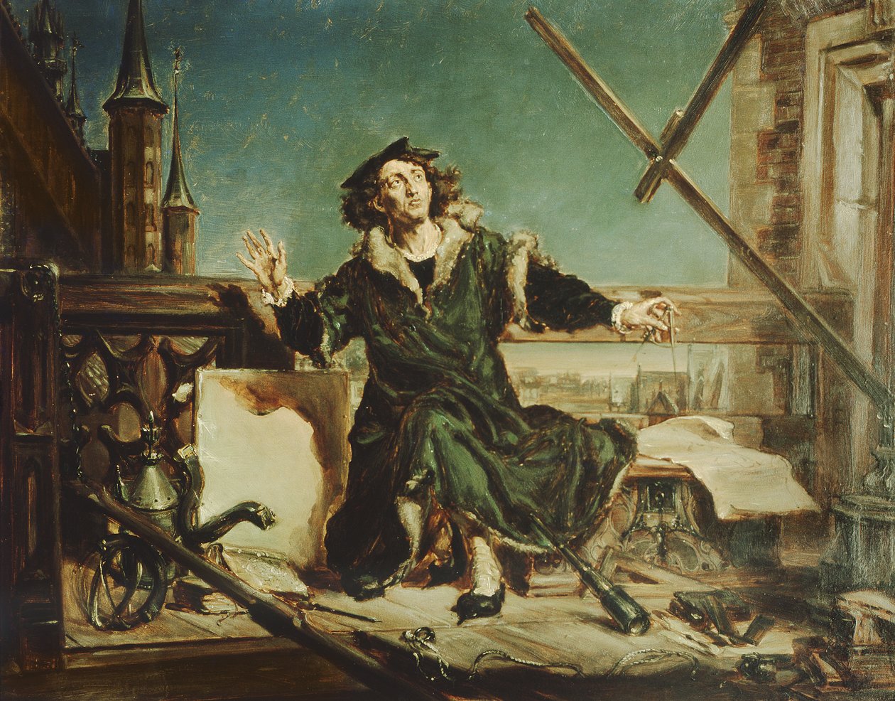 Copernicus in de toren van Frombork door Jan Alojzy Matejko