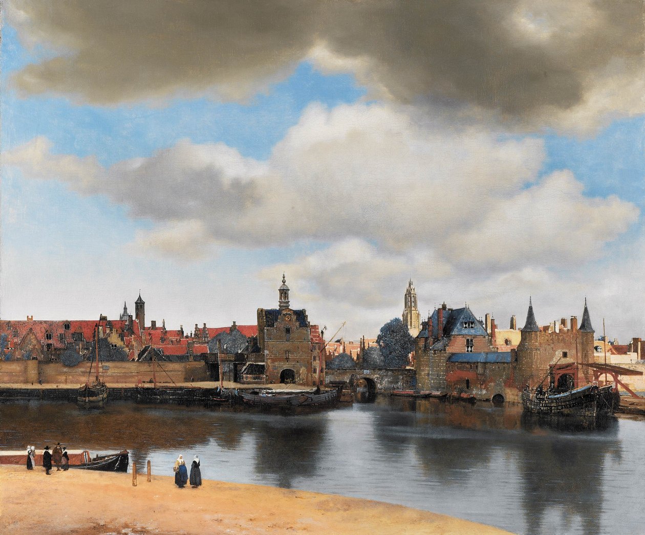 Gezicht op Delft door Jan Vermeer van Delft