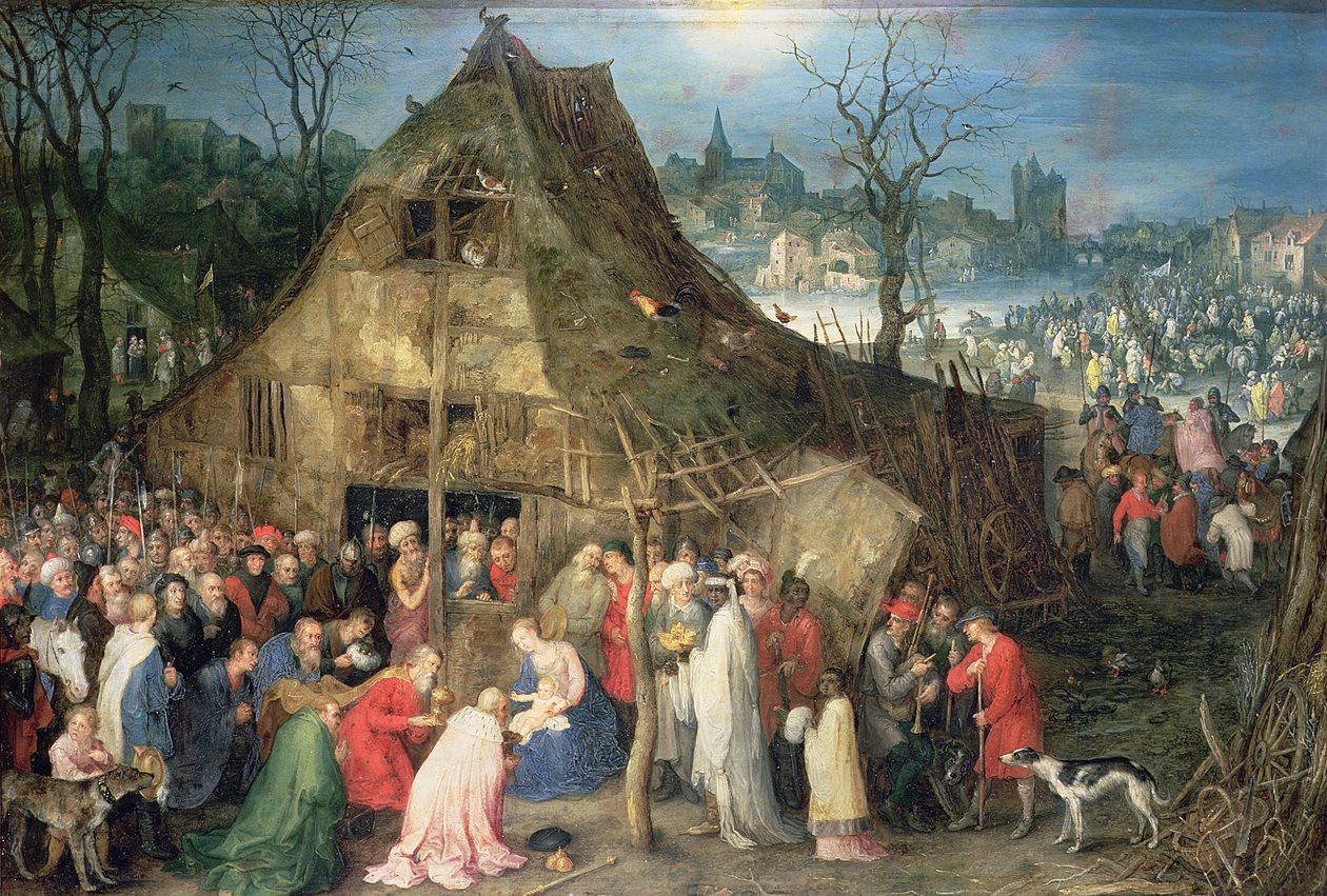 Aanbidding der Wijzen, 1598 door Jan the Elder Brueghel