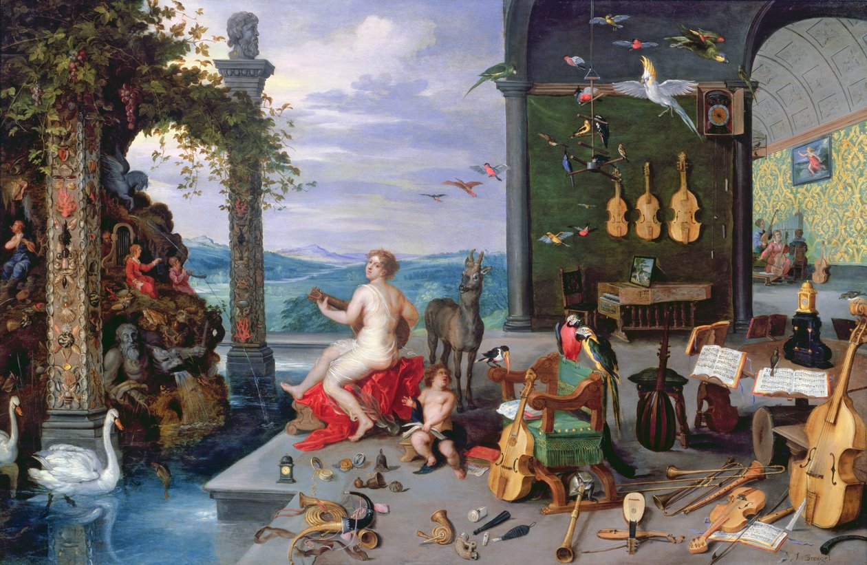 Allegorie van de Muziek door Jan the Elder Brueghel