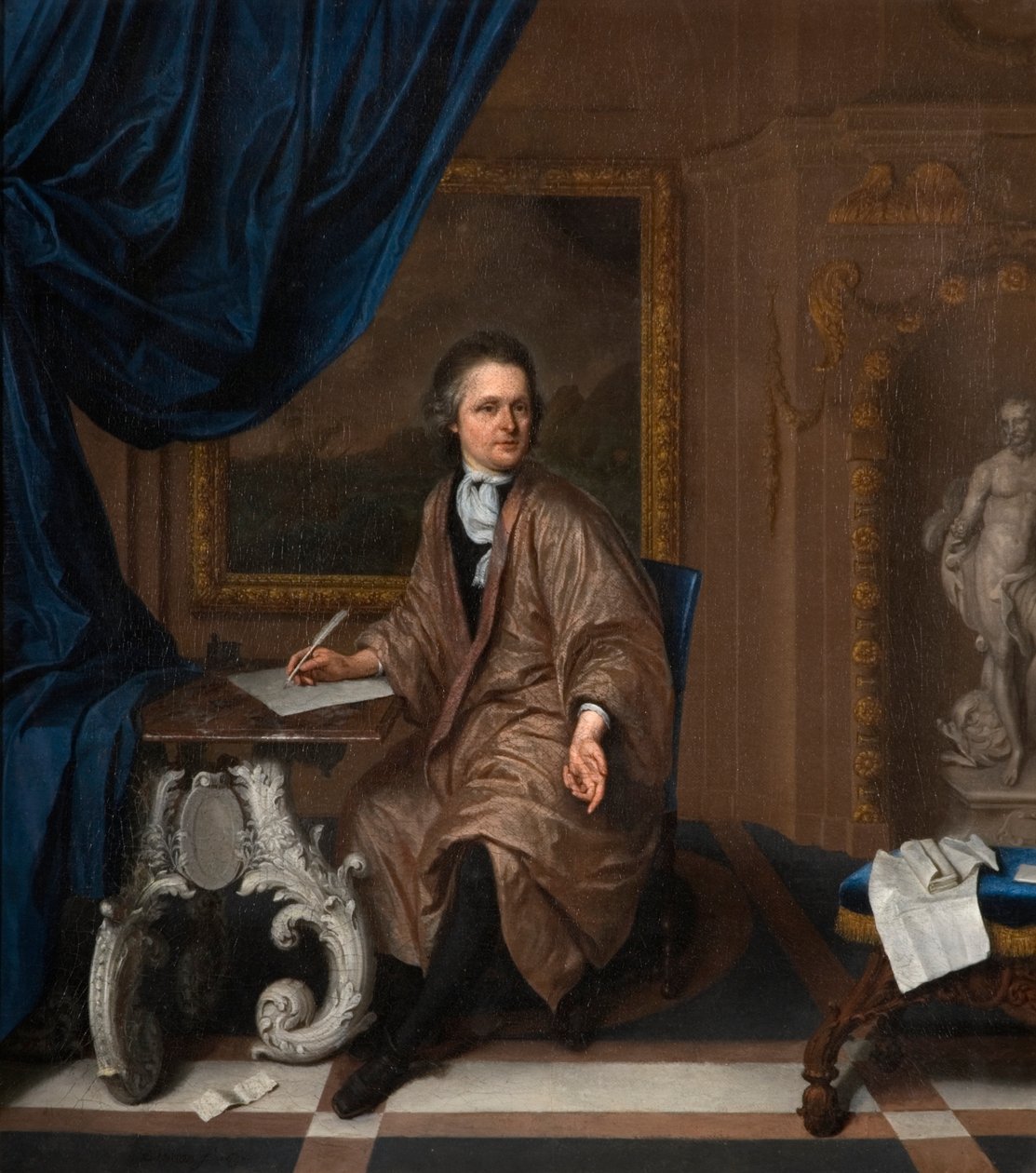 Portret van een onbekende man, 1694 door Jan van Goor