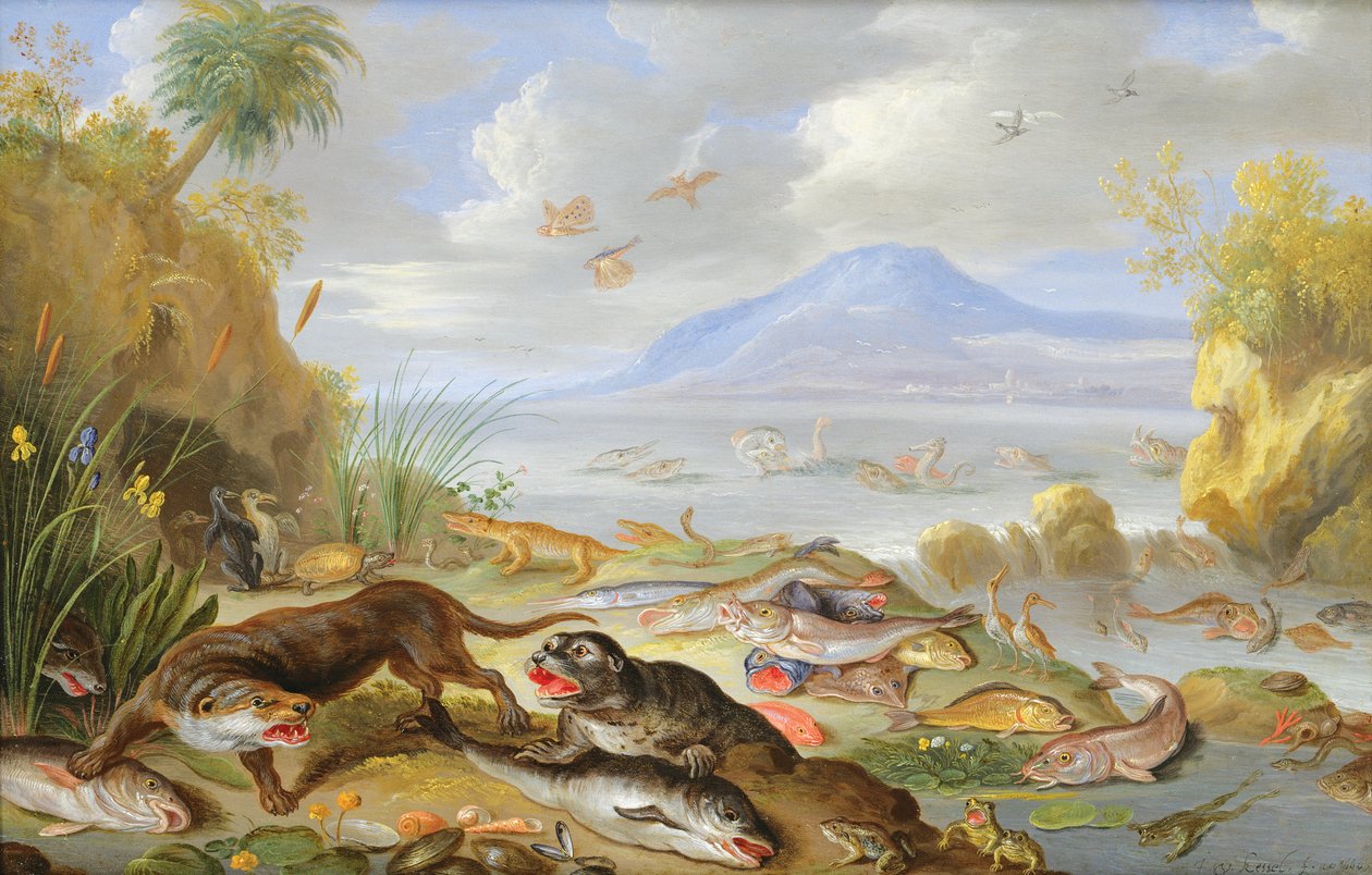 Het element water, 1660 door Jan van Kessel the Elder