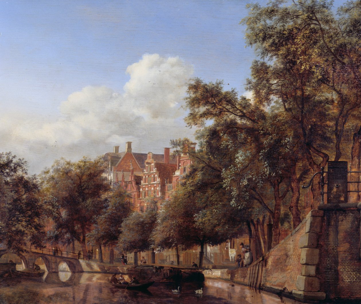 Uitzicht op de Herengracht, Amsterdam door Jan van der Heyden