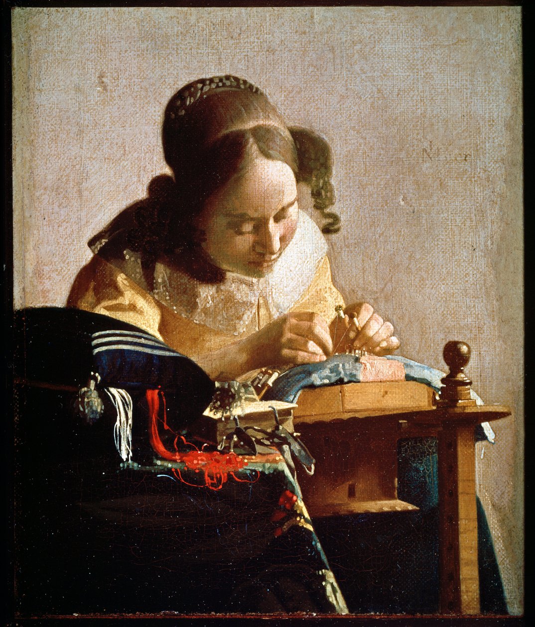 De kantwerkster, c.1658-1660 door Jan (1632 75) Vermeer