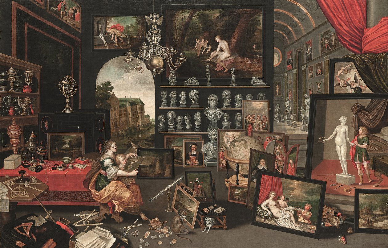 Allegorie van het zicht (olieverf op doek) door Jan (follower of) Brueghel