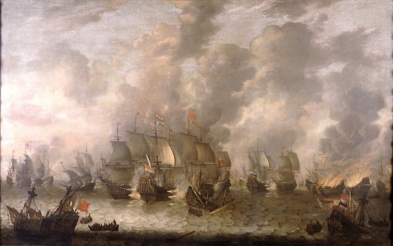De Slag bij Scheveningen, 31 juli 1653, c.1654 door Jan Abrahamsz. Beerstraaten